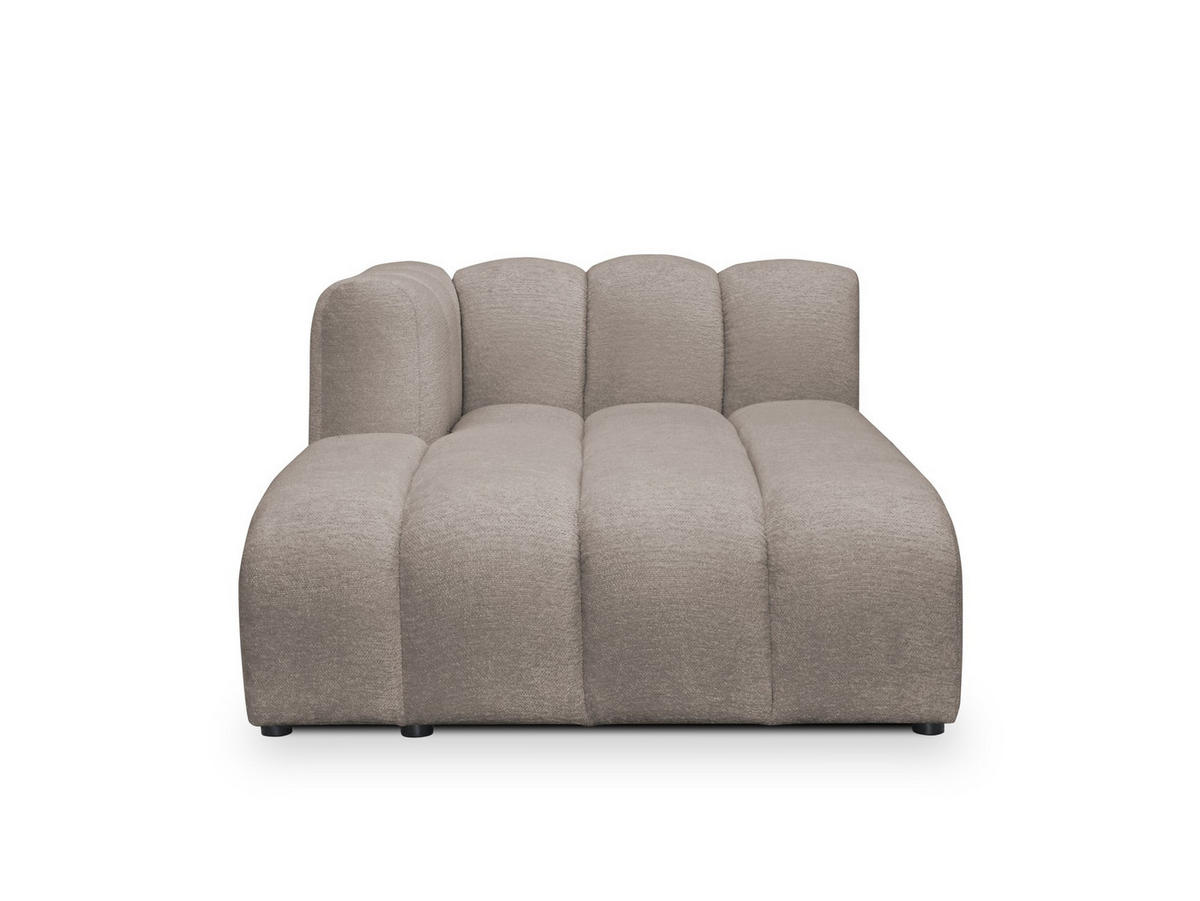 SOFAELEMENT Links Chenille Stoff Beige - Beige/Schwarz, Holzwerkstoff/Kunststoff (179/70/113cm) - Makamii