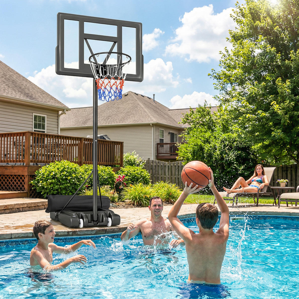 BASKETBALLKORB DE-10542 Schwarz - Schwarz, Metall (70/110cm) - ComfortXL