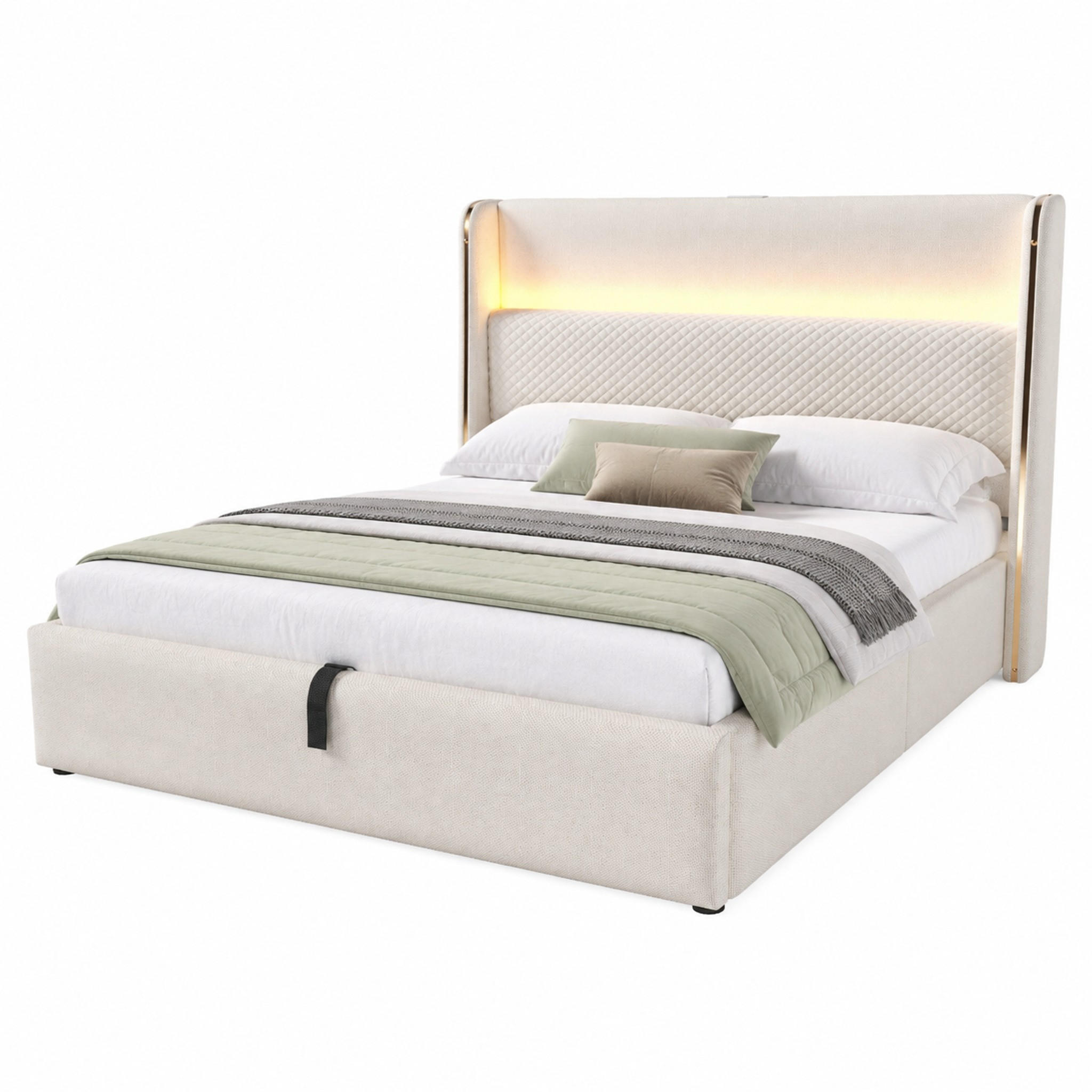 Beauniv Bett Beige 140x200 cm