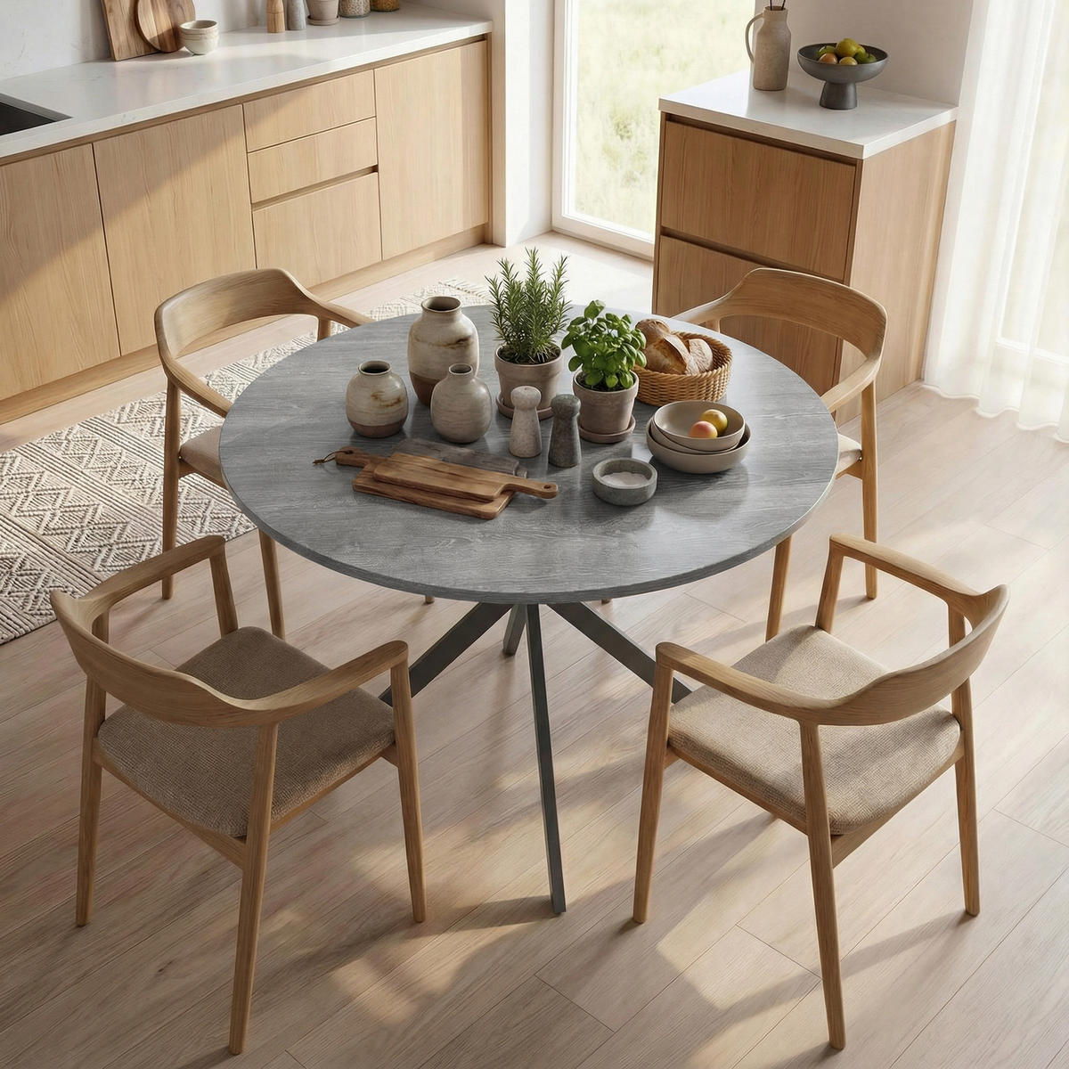 ESSTISCH Grau 100.0/100.0/75.0 - Grau, Holzwerkstoff (100/100/75cm)