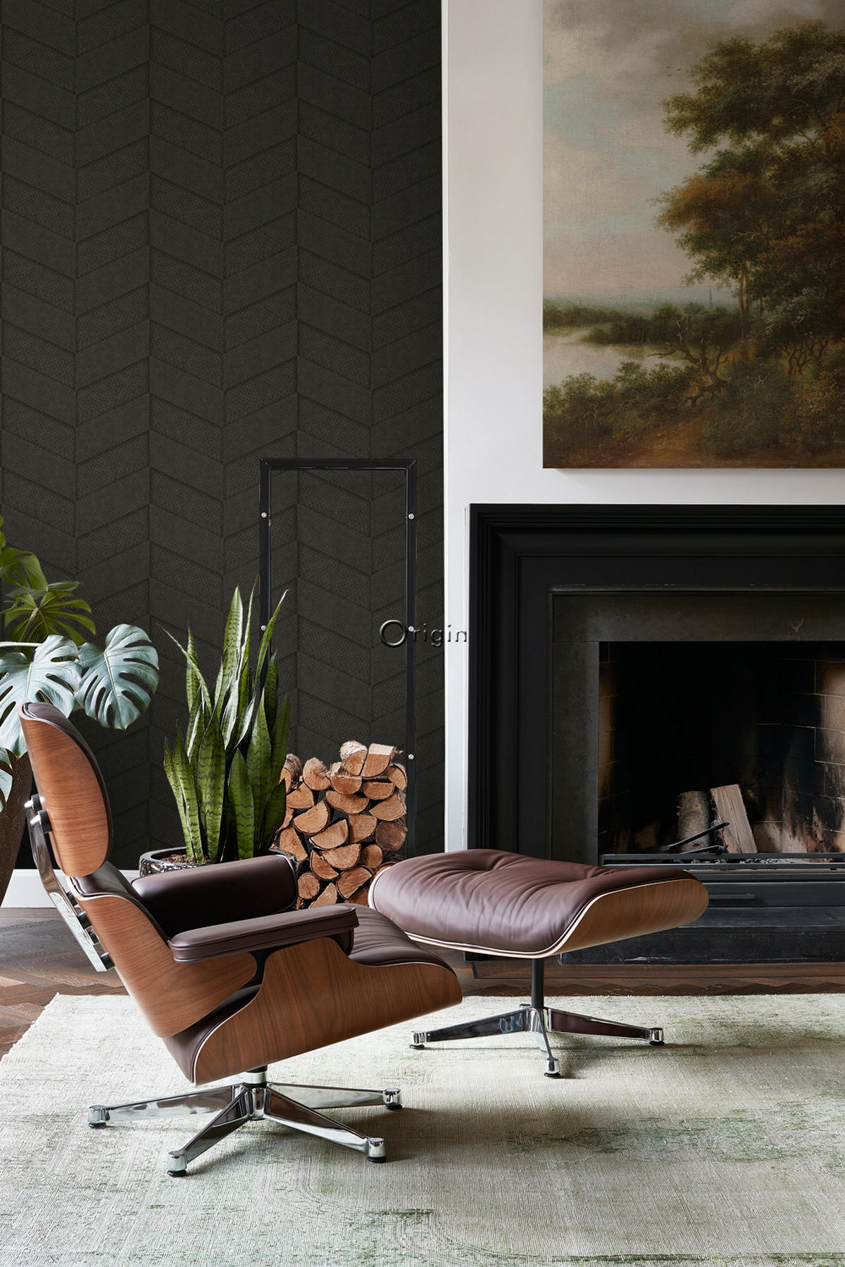 TAPETE Fliesenmuster mit Schlangenhaut-Motiv 53 cm x 10.05 m - Braun, Papier (53/1000cm) - Origin Wallcoverings