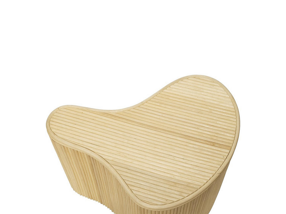 BEISTELLTISCHE organisch 2er-Set mit Stauraum - Rattan - 52 x 40 x 45 cm & 43,5 x 30 x 33,5 cm - Holzfarben hell - MARSA - Naturfarben, Holzwerkstoff (40/52/45cm) - Vente-Unique