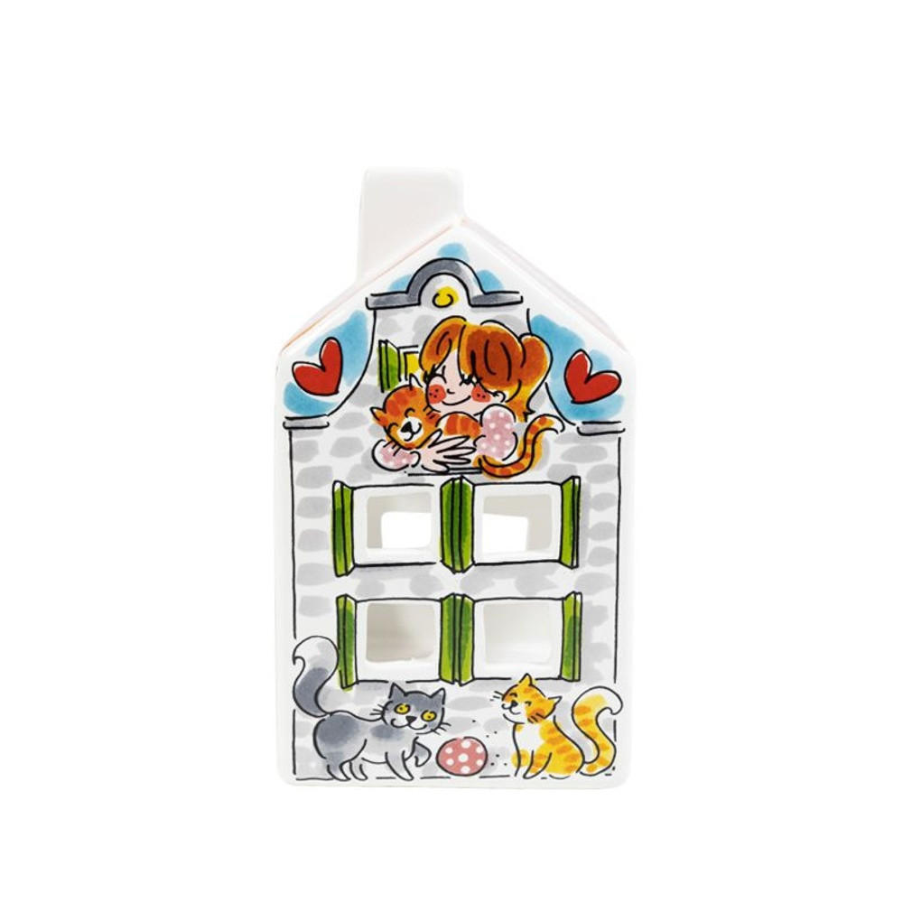 TEELICHTHALTER Katzenliebhaber in Bunt - 14,50cm - Multicolor, Keramik (8.5/14.5/8.3cm) - Blond Amsterdam
