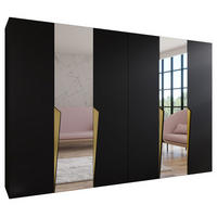 DREHTÜRENSCHRANK 202/300/52 6-türig - Goldfarben/Schwarz, Holz/Metall (300/202/52cm) - Abiks Möbel