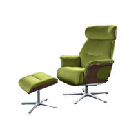RELAXSESSEL TOSAR Grün Velvet Relaxfunktion - Silberfarben/Grün, Textil/Metall (83/110/89cm) - KAWOLA