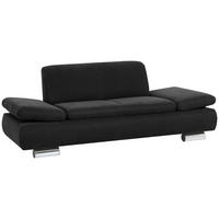 SOFA 2-Sitzer Kaye Bezug Veloursstoff Metallfuß verchromt / schwarz - Schwarz, Kunststoff (190/76/90cm) - 58aufmkessel
