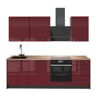 CHICINETĂ Fame-Line, Bordeaux lucios ridicat/antracit, 230 cm, AP Stejar - bordo/antracit, compozit lemnos (230/206.8/60cm) - Vicco