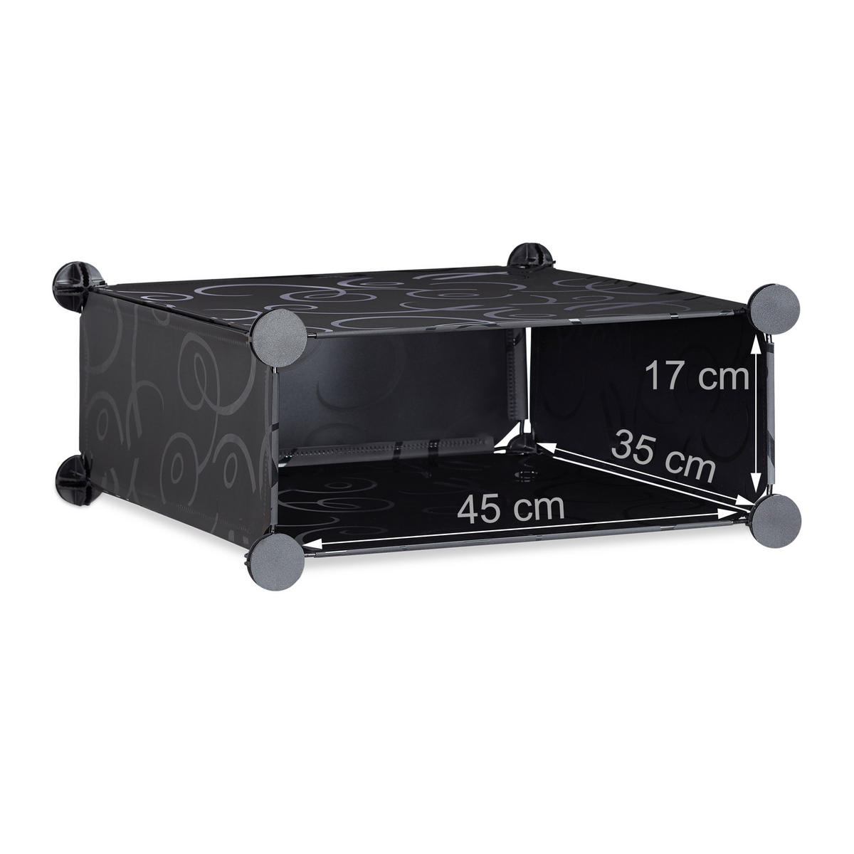 SCHUHSCHRANK - Schwarz, Kunststoff/Metall (94/90/36.5cm) - Relaxdays