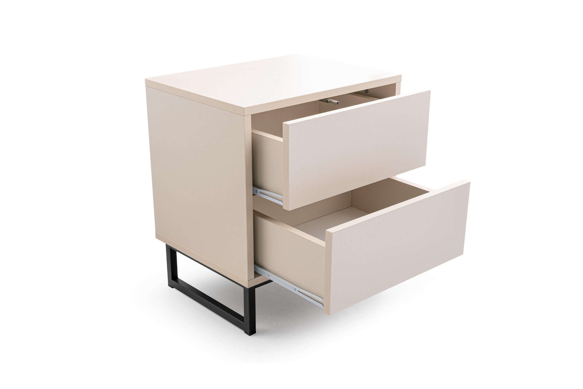 NACHTTISCH GENEVE 43/49/34 cm in Sandbeige - Beige, Holzwerkstoff (43/49/34cm) - Deine Möbel 24