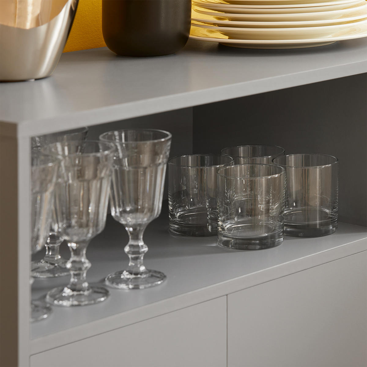 MIKROWELLENSCHRANK Grau - Grau, Glas/Holzwerkstoff (80/75/35cm) - SoBuy