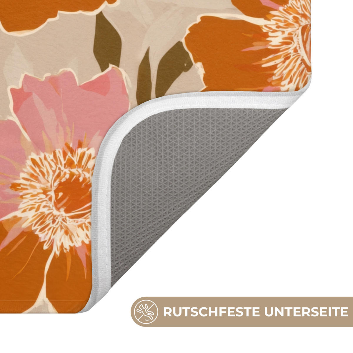 WC-VORLEGER Blumen - Motiv - Retro Toilettenvorleger 55x60 cm - Multicolor, Kunststoff/Textil (55/1cm) - OnlyWow