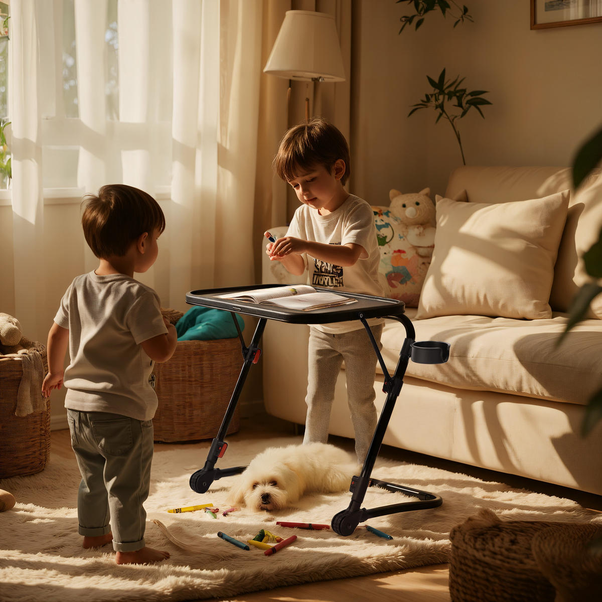 BEISTELLTISCH Schwarz, klappbar - Schwarz, Kunststoff (53.5/37/70.5cm) - Meubles Cosy