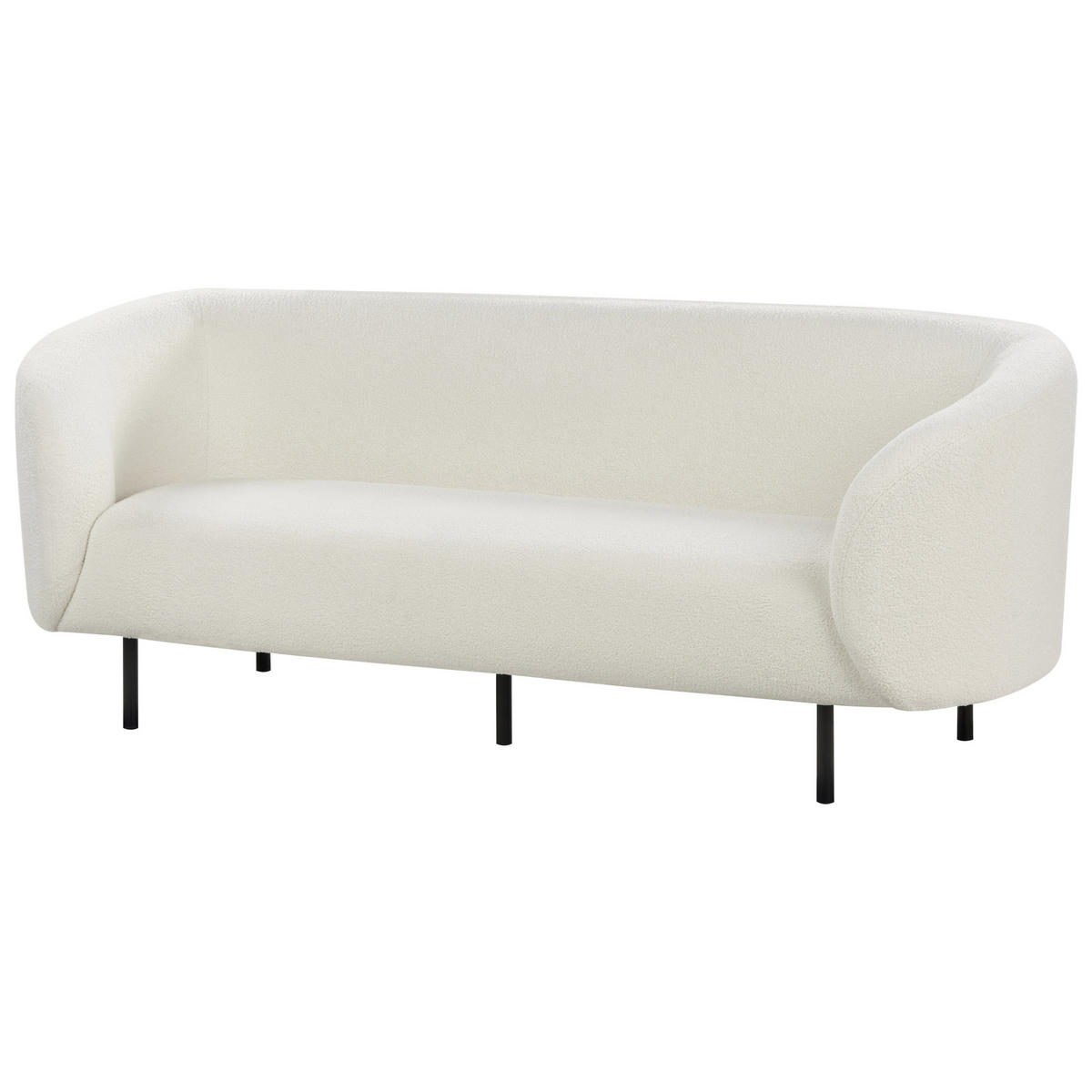 3-SITZER-SOFA Bouclé weiß/schwarz Loen - Schwarz/Weiß, Textil (200/79/70cm) - Beliani
