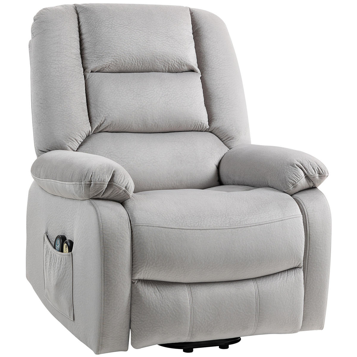 MASSAGESESSEL DE-06309 mit Wärme, 135° neigbar Hellgrau - Hellgrau, Textil/Metall (90/110/93cm) - ComfortXL