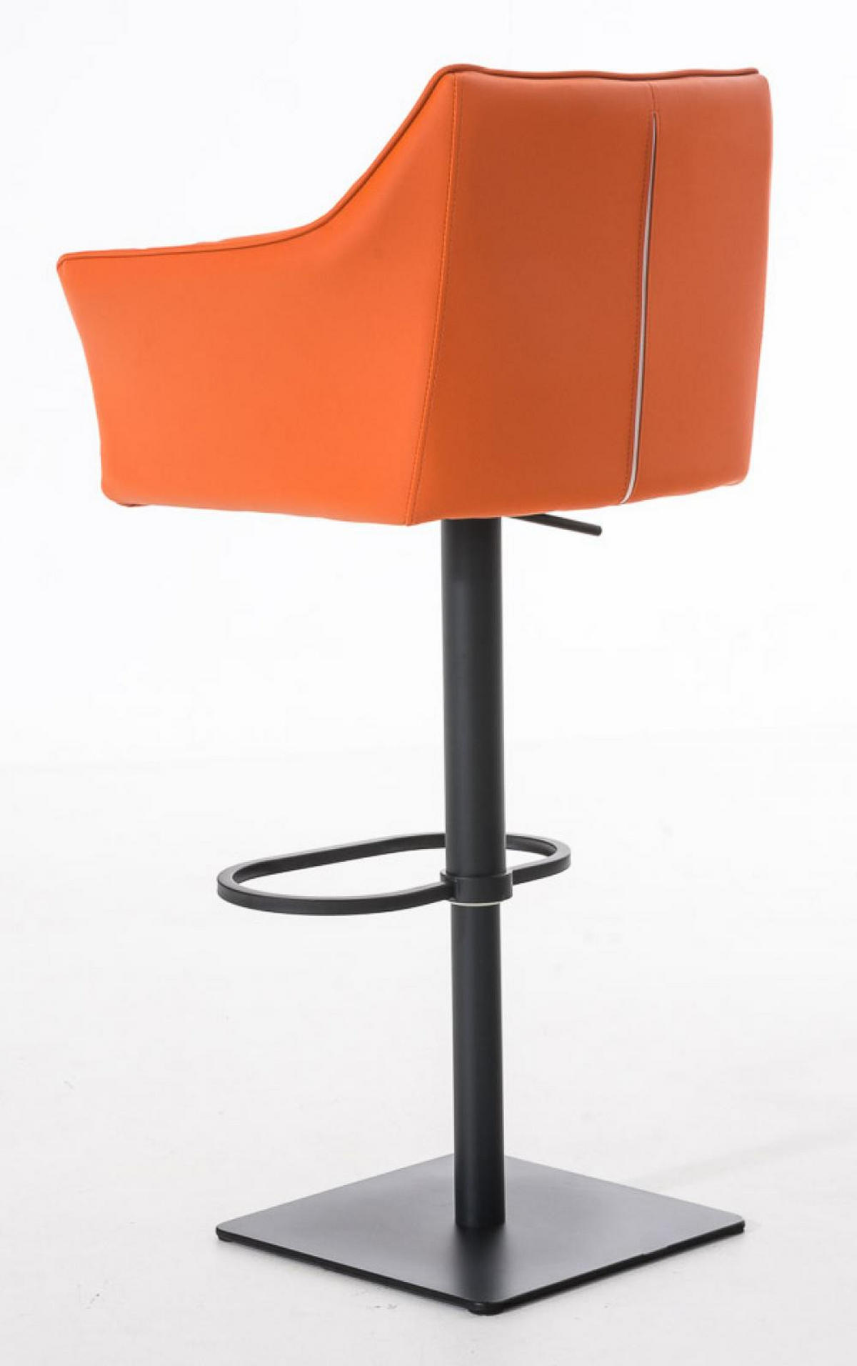 BARHOCKER 2er Set Lederlook Orange - Schwarz/Orange, Textil/Metall (64/88/45cm) - CLP