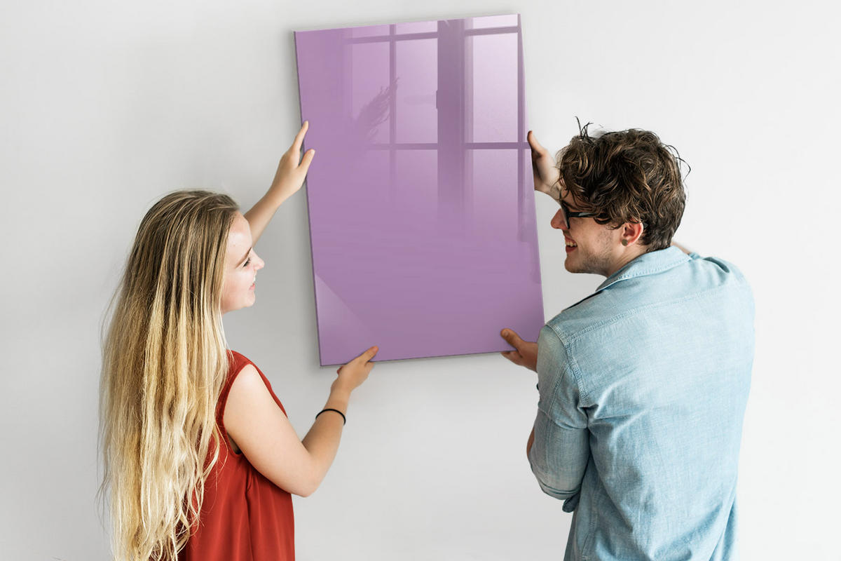 MAGNETTAFEL 60x90 Flieder schwarzer Marker - Violett, Glas (60/0.4/90cm) - TULUP