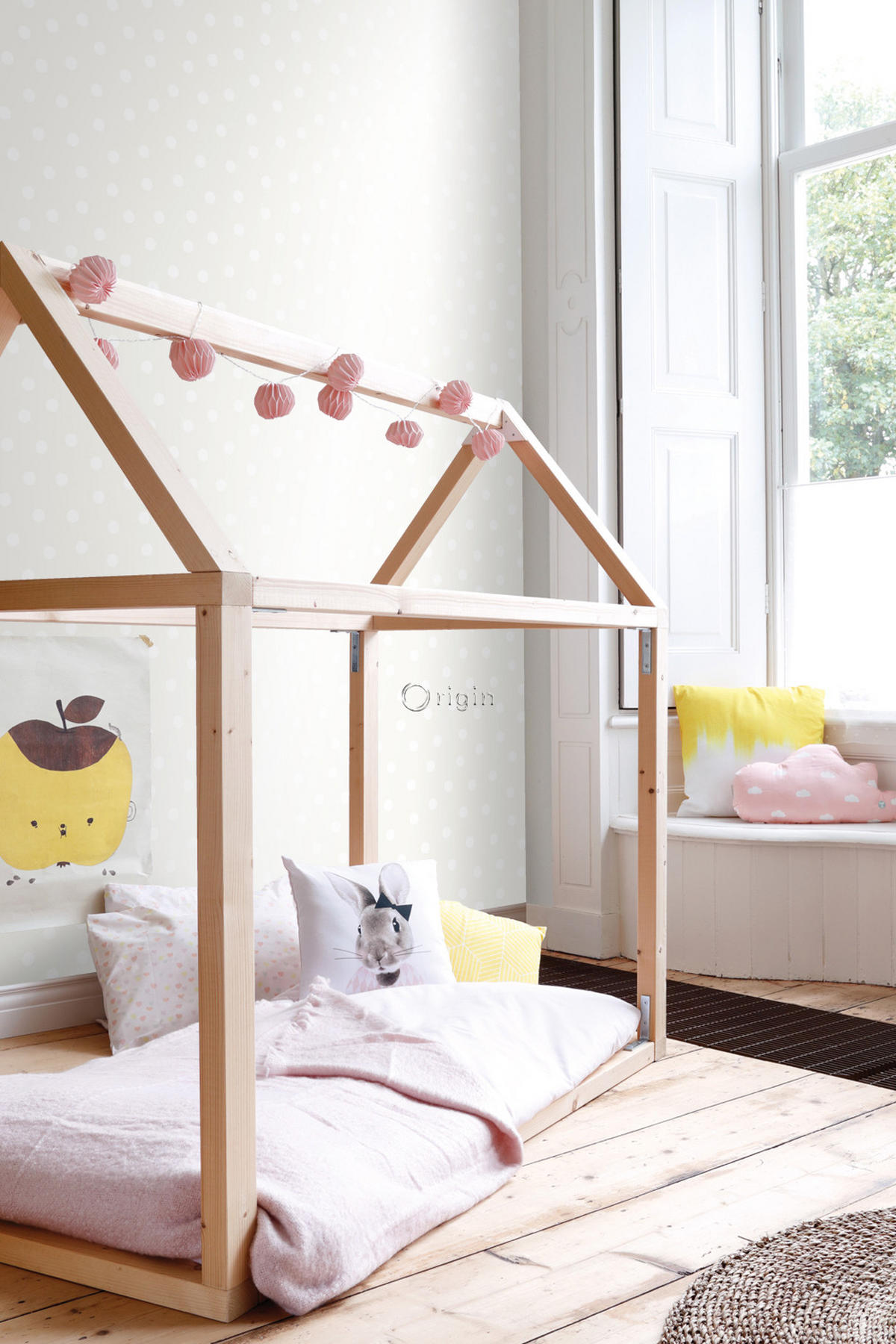 TAPETE Punktmuster 53 cm x 10.05 m - Weiß, Papier (53/0.1cm) - Origin Wallcoverings