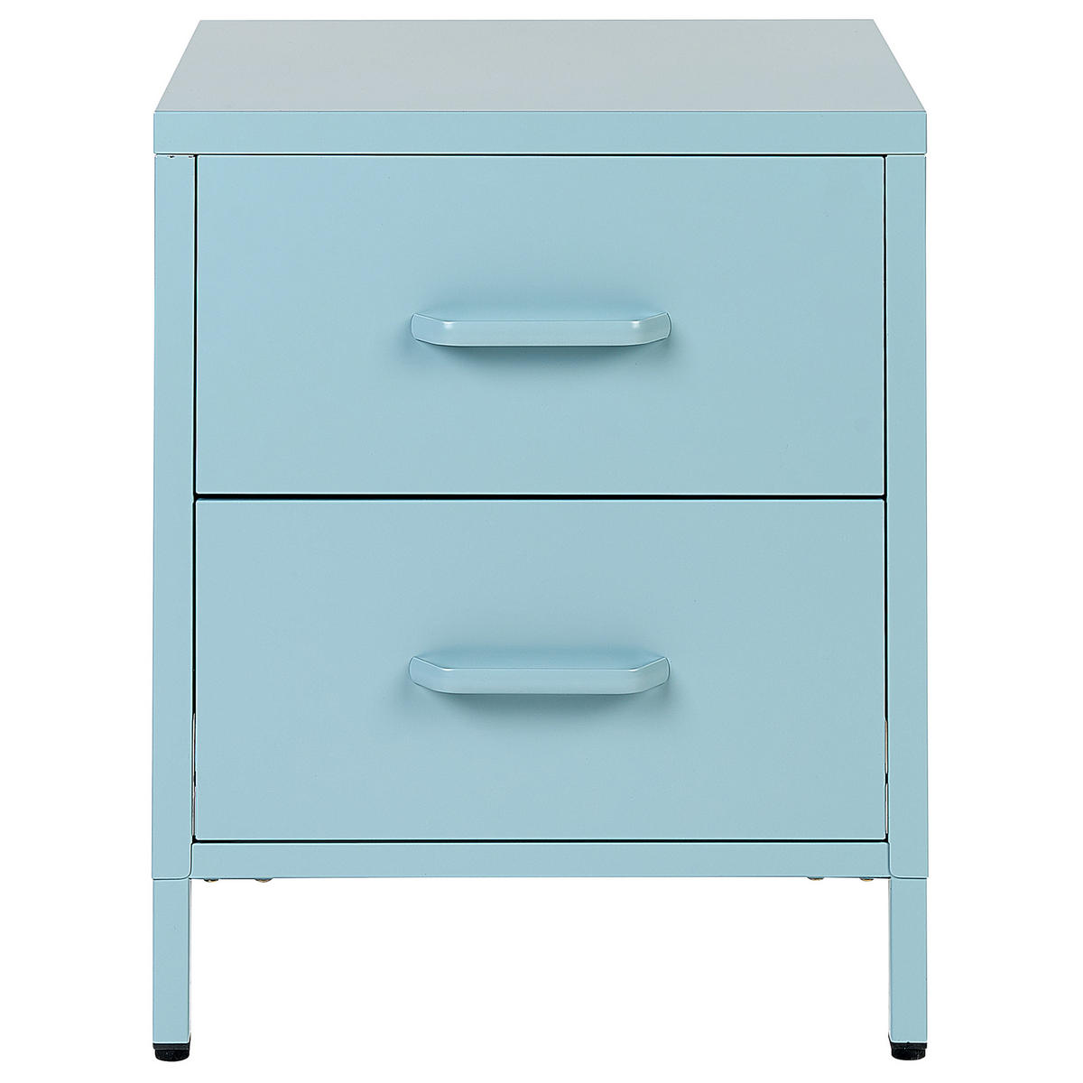NACHTTISCH hellblau 2 Schubladen Malavi - Blau, Metall (43/55/40cm) - Beliani