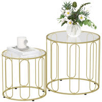 COUCHTISCH DE-15776 2er-Set rund Gold - Goldfarben, Metall (50/50/50cm) - ComfortXL