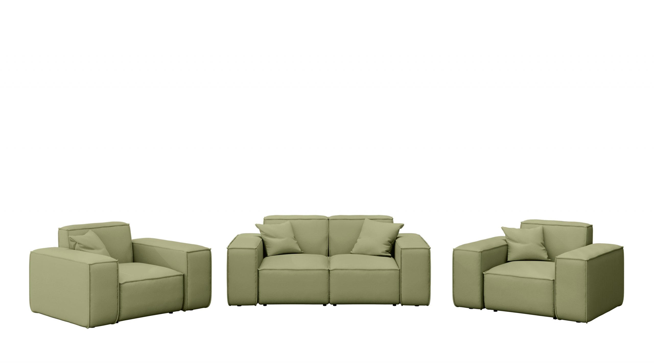 Kaiser Möbel ZAHRADNÍ SEDACÍ SOUPRAVA 2+1+1 MALIBU tkanina Odyssey Světle zelená