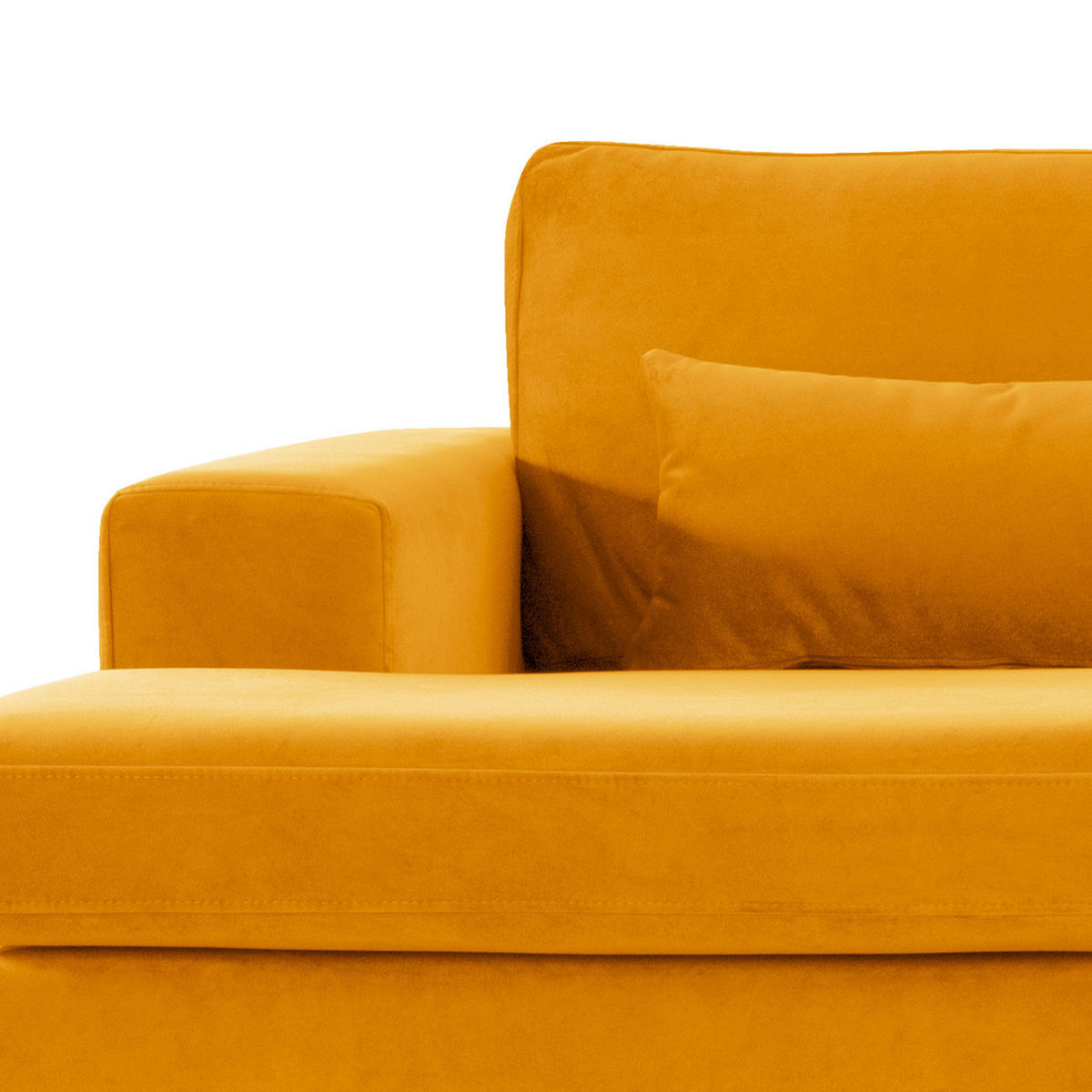 WOHNLANDSCHAFT mit Longchair - Eichefarben/Gelb, Eichenholz/Textil (371/81/219cm) - home24