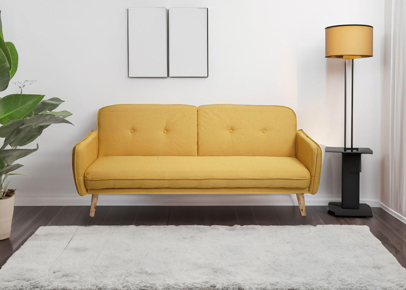 SCHLAFSOFA Gelb - Gelb, Textil (185/78/85cm) - MCW