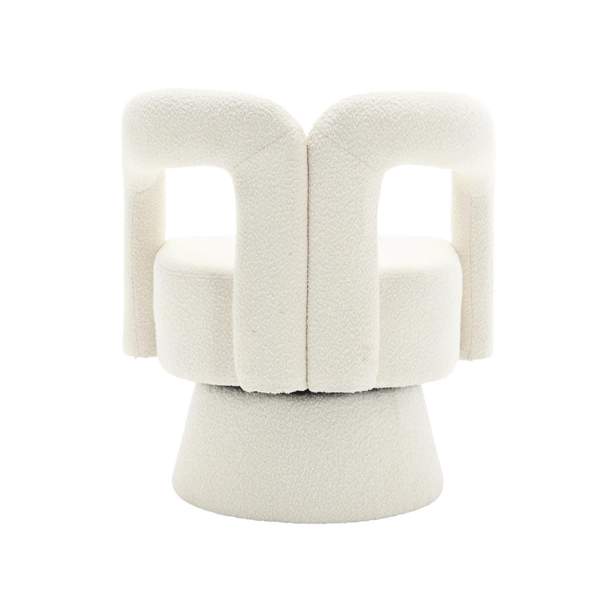 SESSEL Bouclé Beige drehbar - Beige, Holzwerkstoff/Textil (67/74/54cm) - WISHDOR