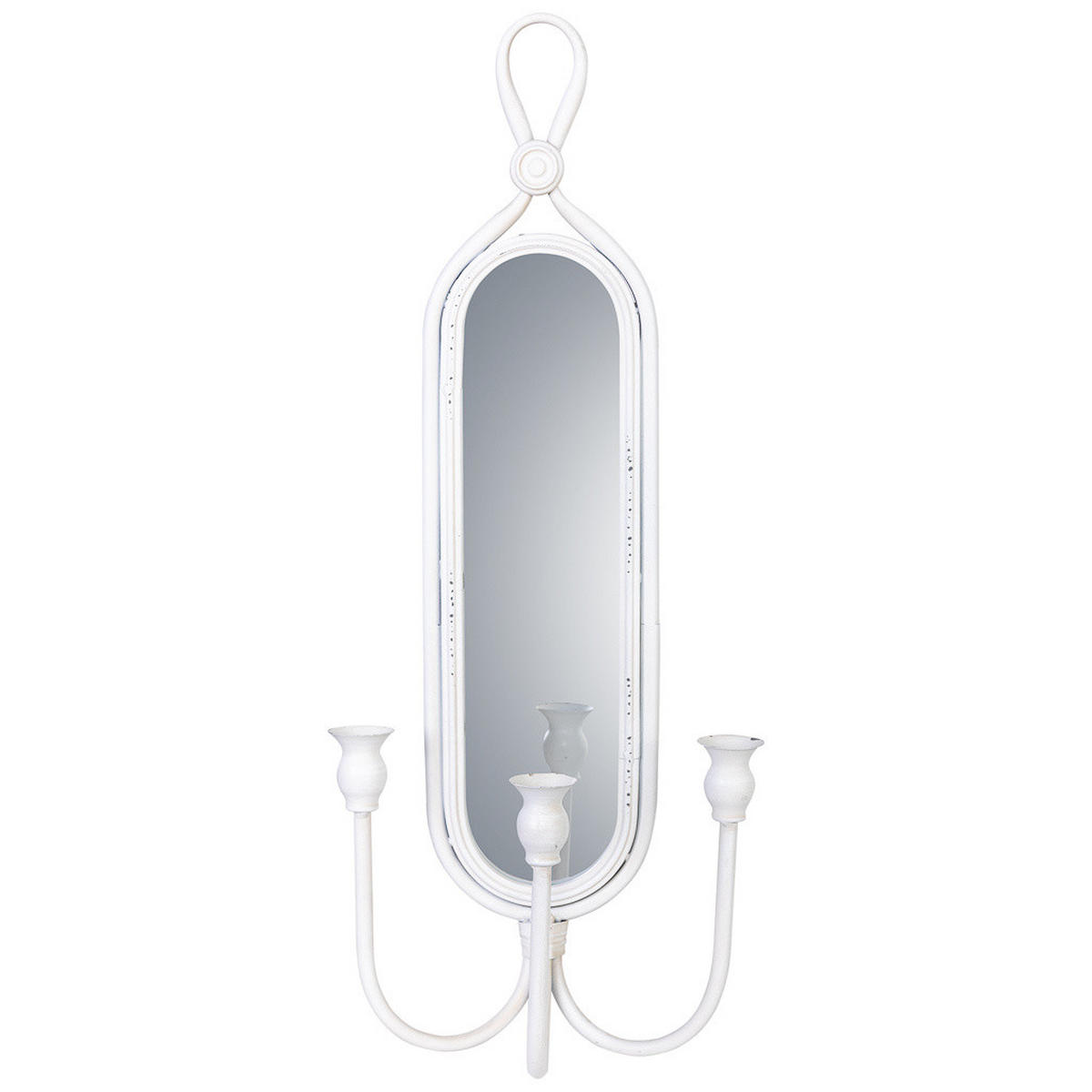 KERZENHALTER aus Metall, weiß, 26x13x62cm - Weiß, Metall (62cm) - Wanderlust