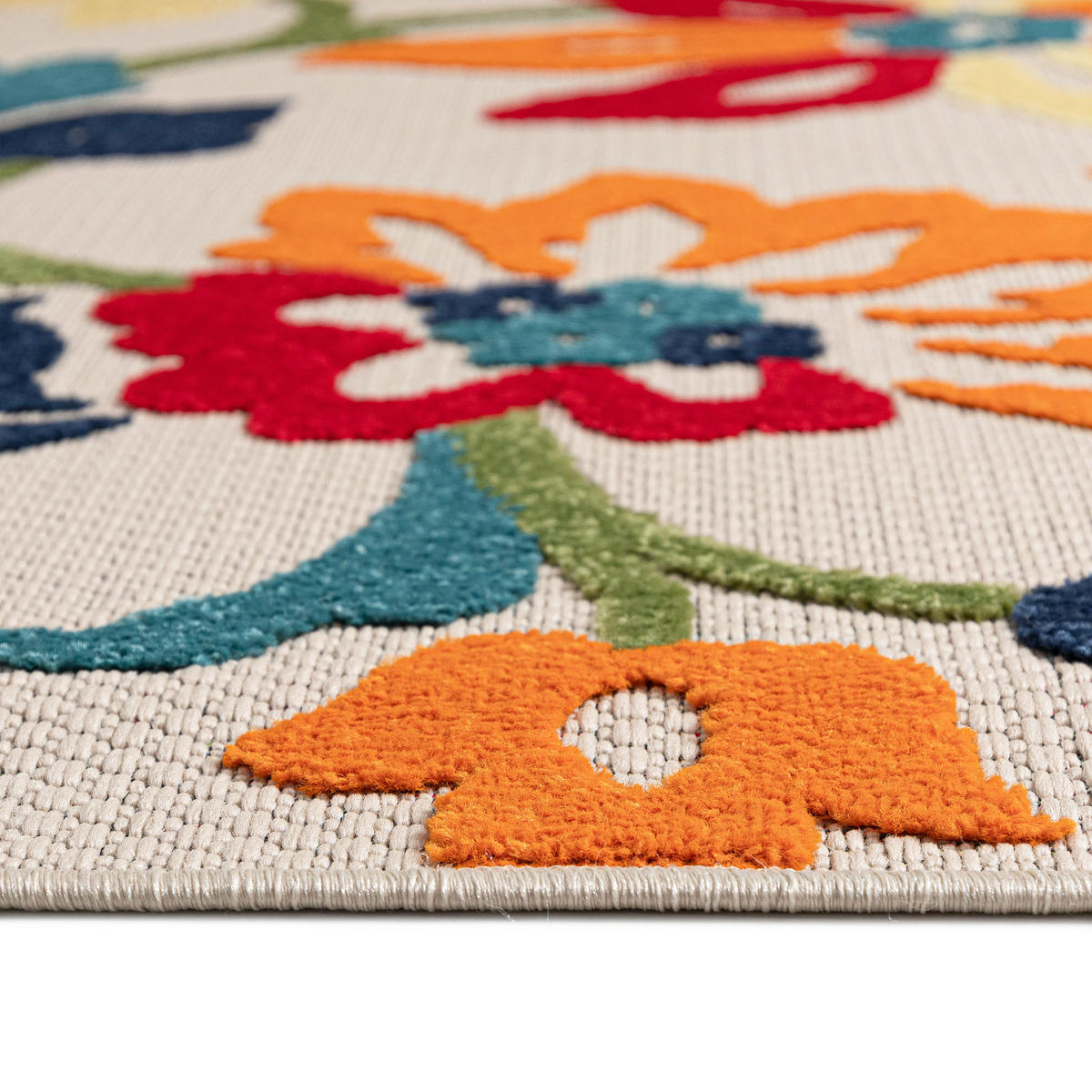 TEPPICH Outdoor Bunte Pflanzlich Kurzflor Rechteckig Moderne - 160x230 cm - Grün, Textil (160/230cm) - Mazovia