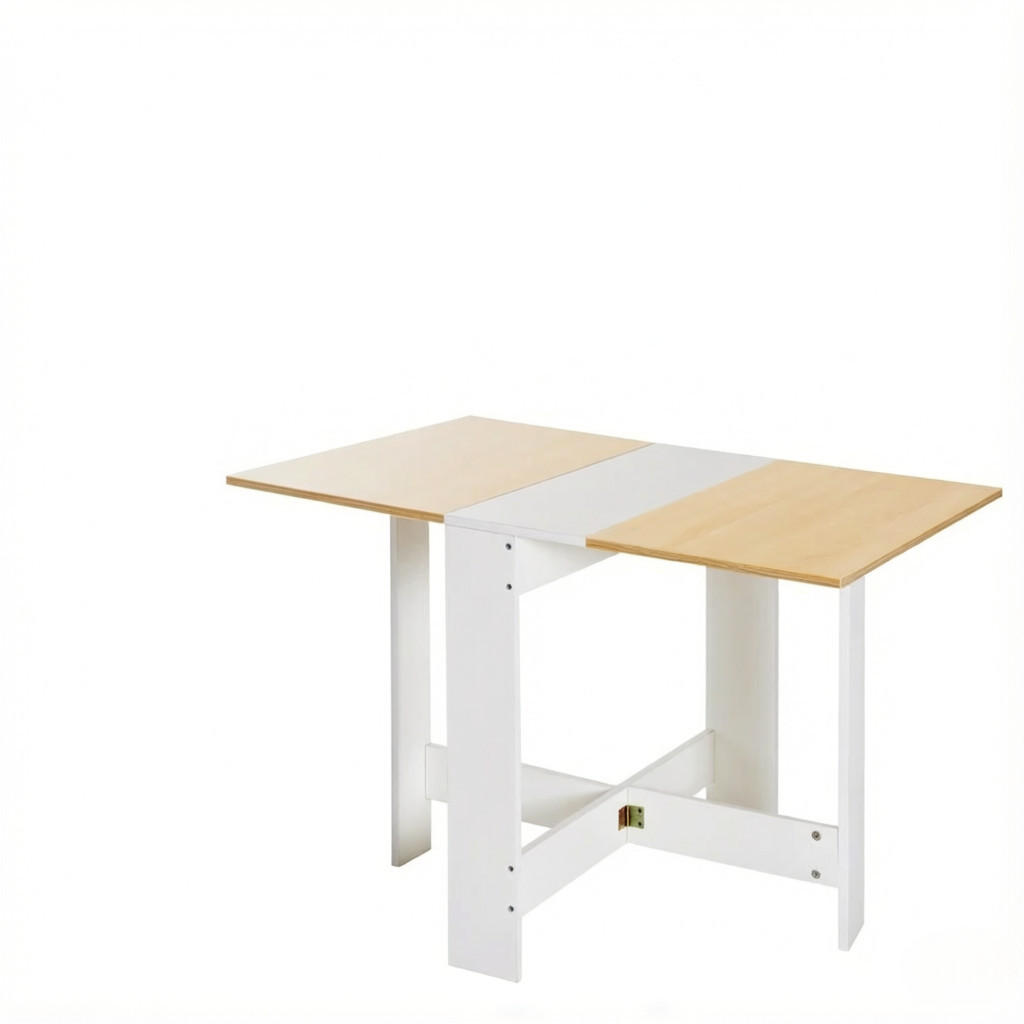 KLAPPTISCH DE-37256 zweifarbig mit MDF-Konstruktion Eiche/Weiß - Eichefarben, Holzwerkstoff (76/103/73.5cm) - ComfortXL