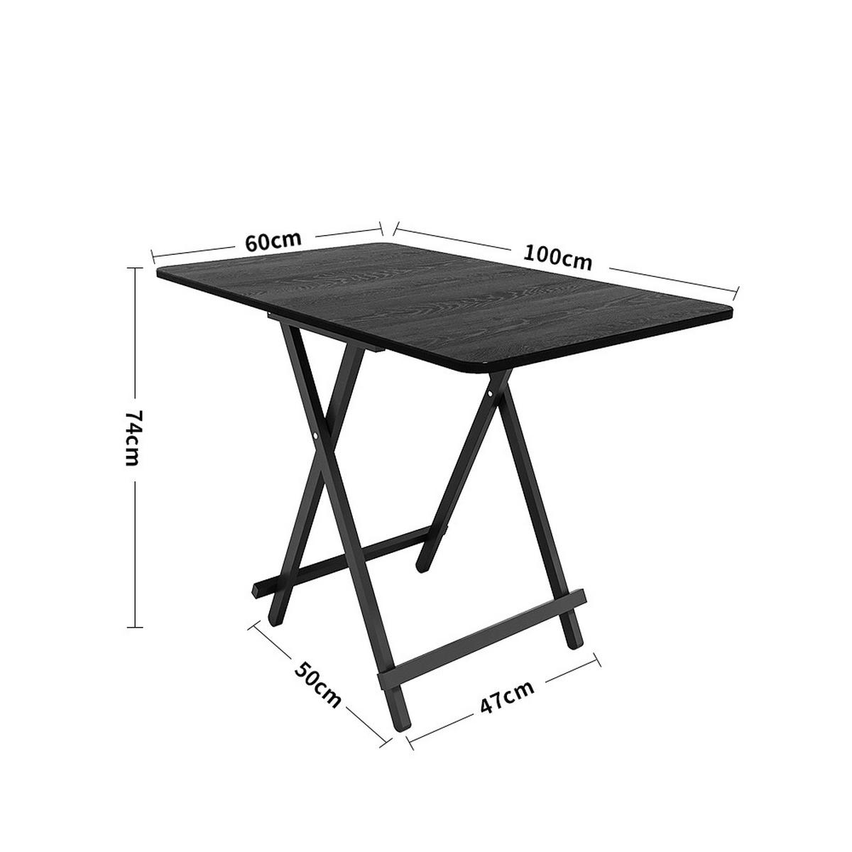 ESSTISCH Klappbar 100/60/74 cm Eisenbeine MDF Schwarz - Schwarz, Holzwerkstoff/Metall (60/74/100cm) - Livingandhome