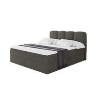 BOXBETT mit Matratze H4 - NINA - 160x200 cm - Grau - Grau, Holzwerkstoff (160/200cm) - ALTDECOR