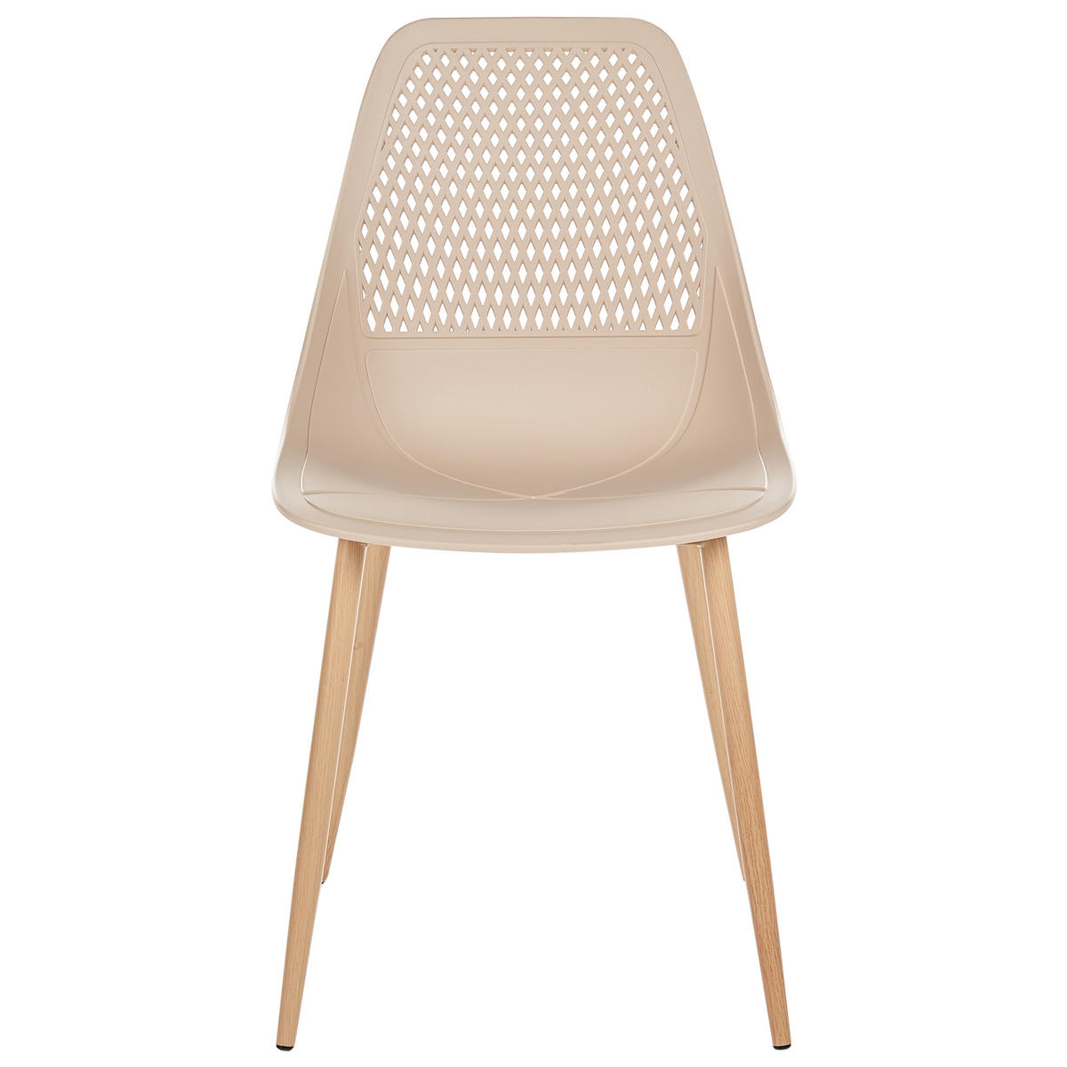 ESSZIMMERSTUHL 4er-Set Beige Hazelton - Beige/Braun, Kunststoff (46/84/54cm) - Beliani