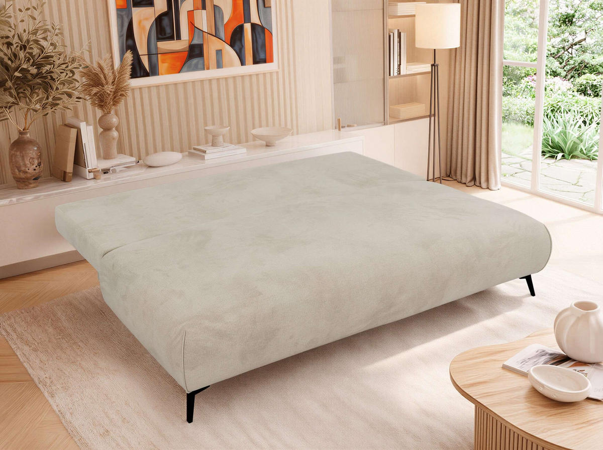 TŘÍMÍSTNÁ POHOVKA VIRENO - Béžová Samet - černá/béžová, kov/textil (197/95/102cm) - MKS