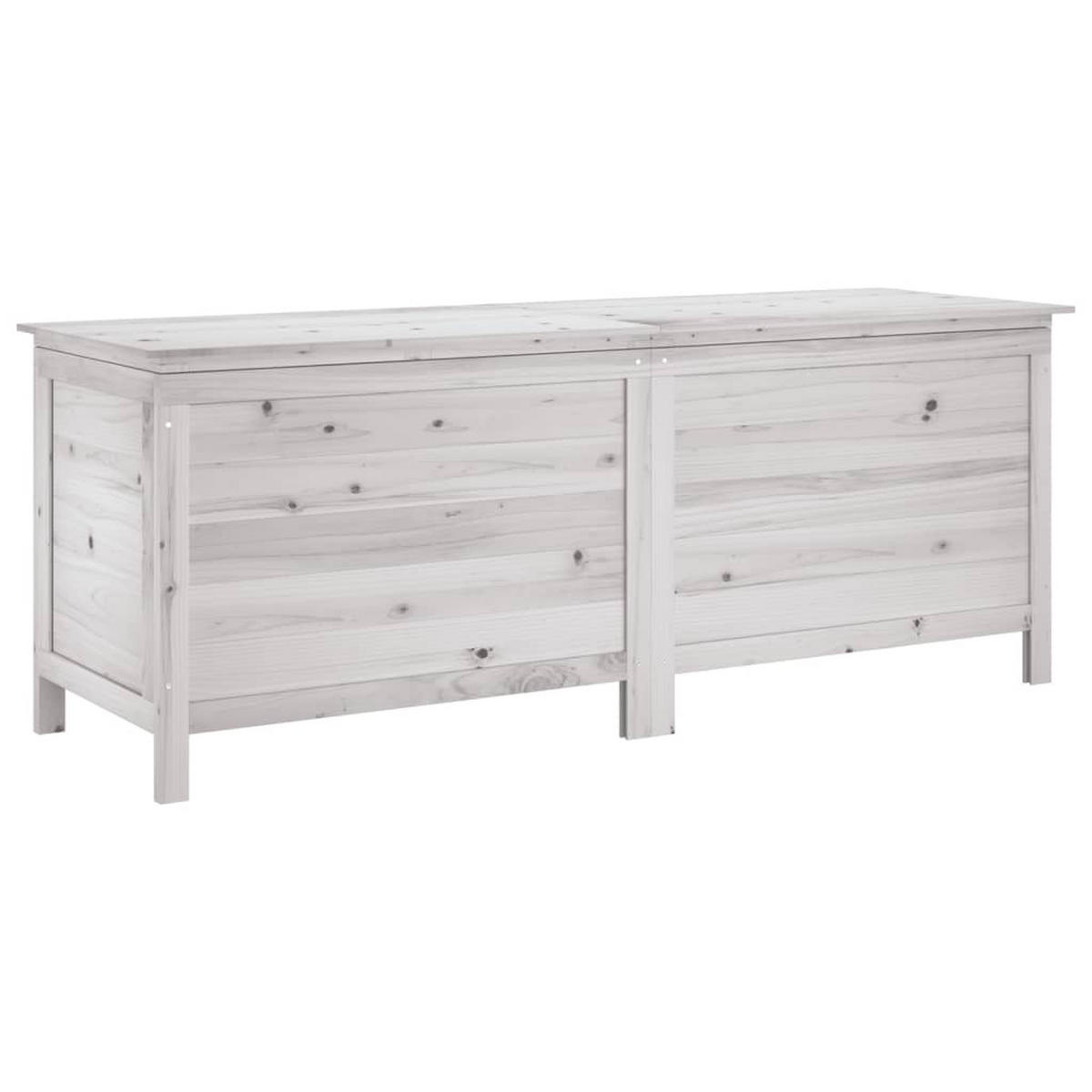 GARTENTRUHE Weiß 150x50x56,5 cm Massivholz Tanne - Weiß, Holzwerkstoff (150/56.5/50cm) - furnicato