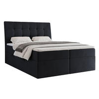 BOXBETT 180x200 cm mit Topper - Schwarz, Textil (180/200cm) - Idohome