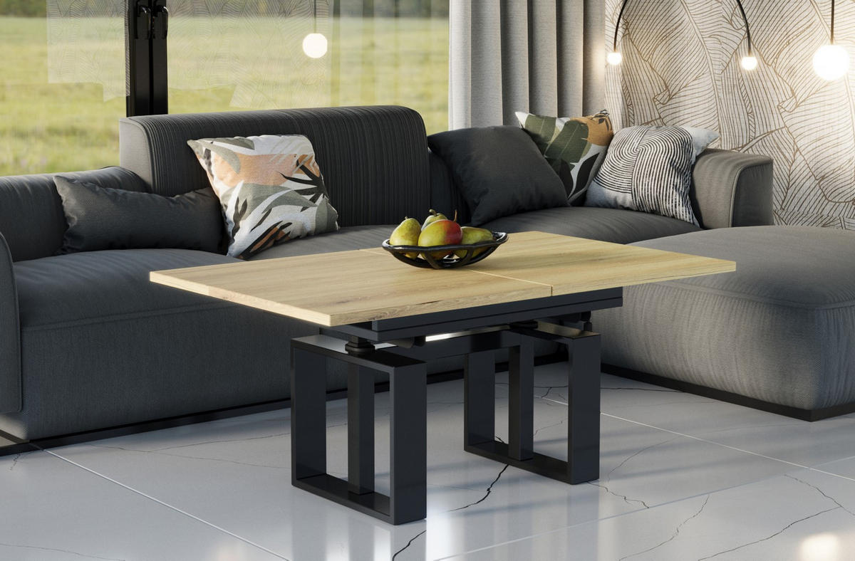 COUCHTISCH Empoli höhenverstellbar, ausziehbar bis 170 cm - Eichefarben, Holzwerkstoff (110/65/58cm) - Endo-Moebel