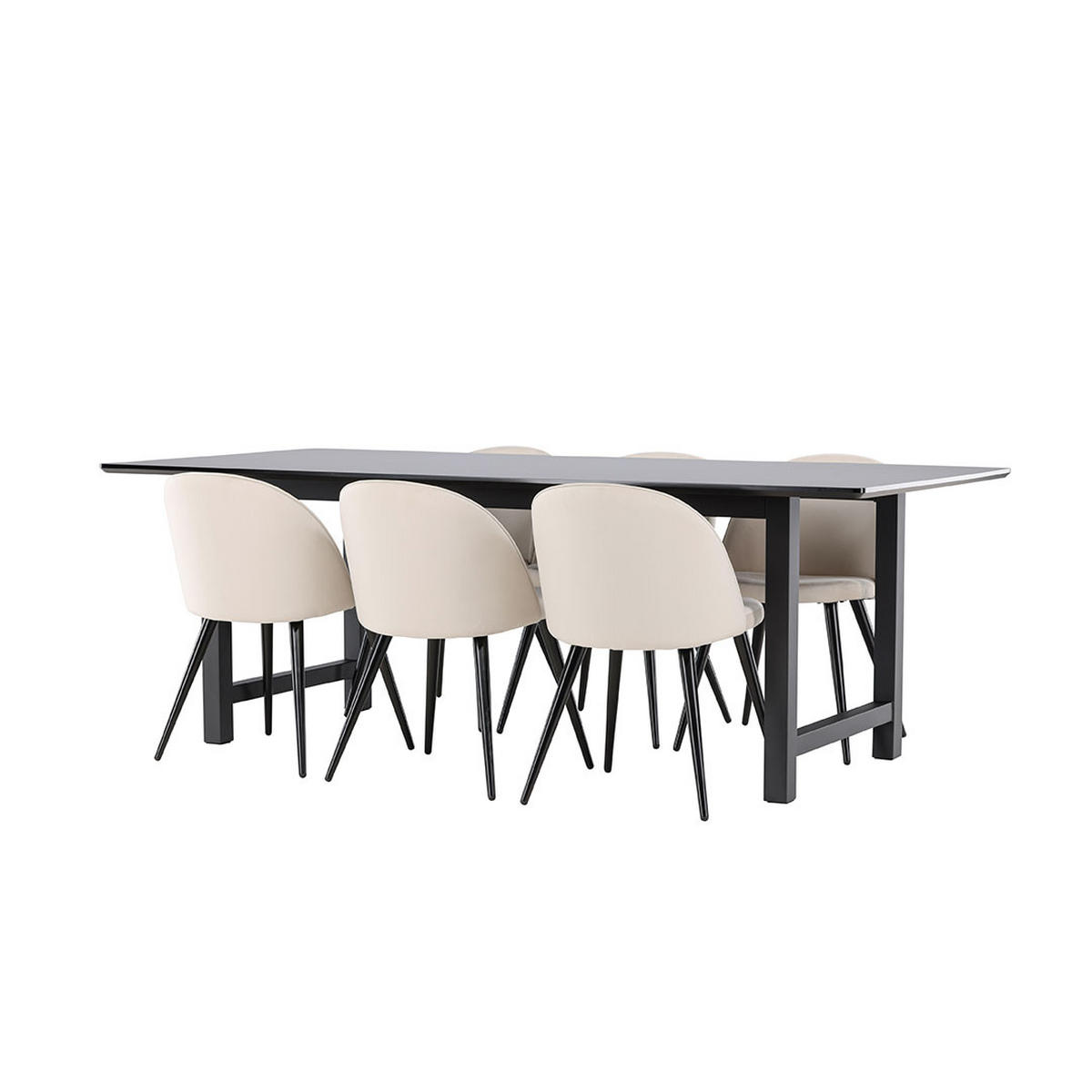 TISCHGRUPPE Beige - Beige, Holzwerkstoff/Textil (220/75/100cm) - ebuy24