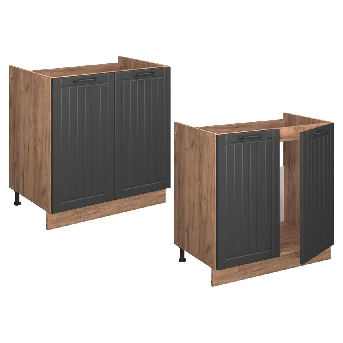 SKŘÍŇKA POD DŘEZ Fame-Line Tmavě šedá - medově dubová/tmavě šedá, kompozitní dřevo (80/82/60cm) - Vicco