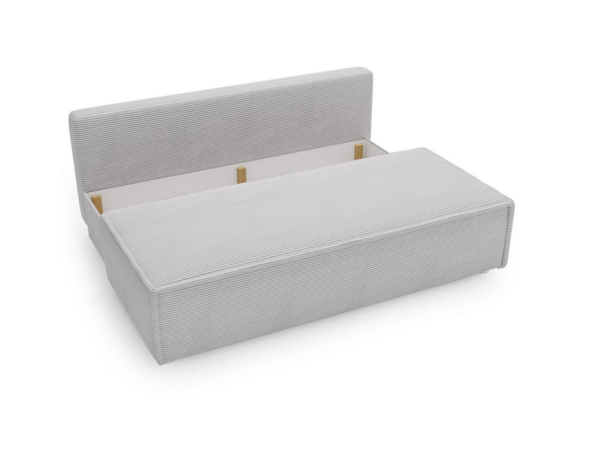SCHLAFSOFA Mit Bettkasten DUO Poso Stoff Grau - Grau, Holz (198/89/90cm) - Kaiser Möbel
