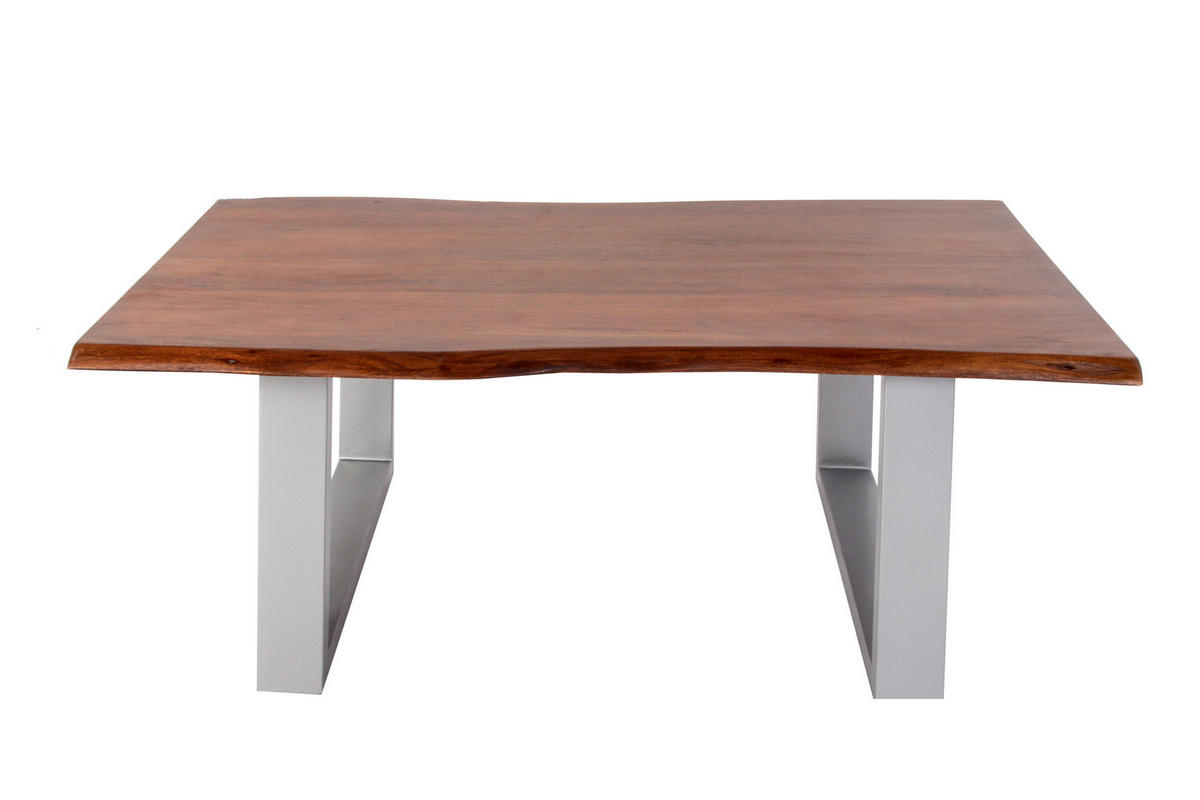 COUCHTISCH INSA - Silberfarben/Braun, Holz/Metall (75/110/43cm) - SAM
