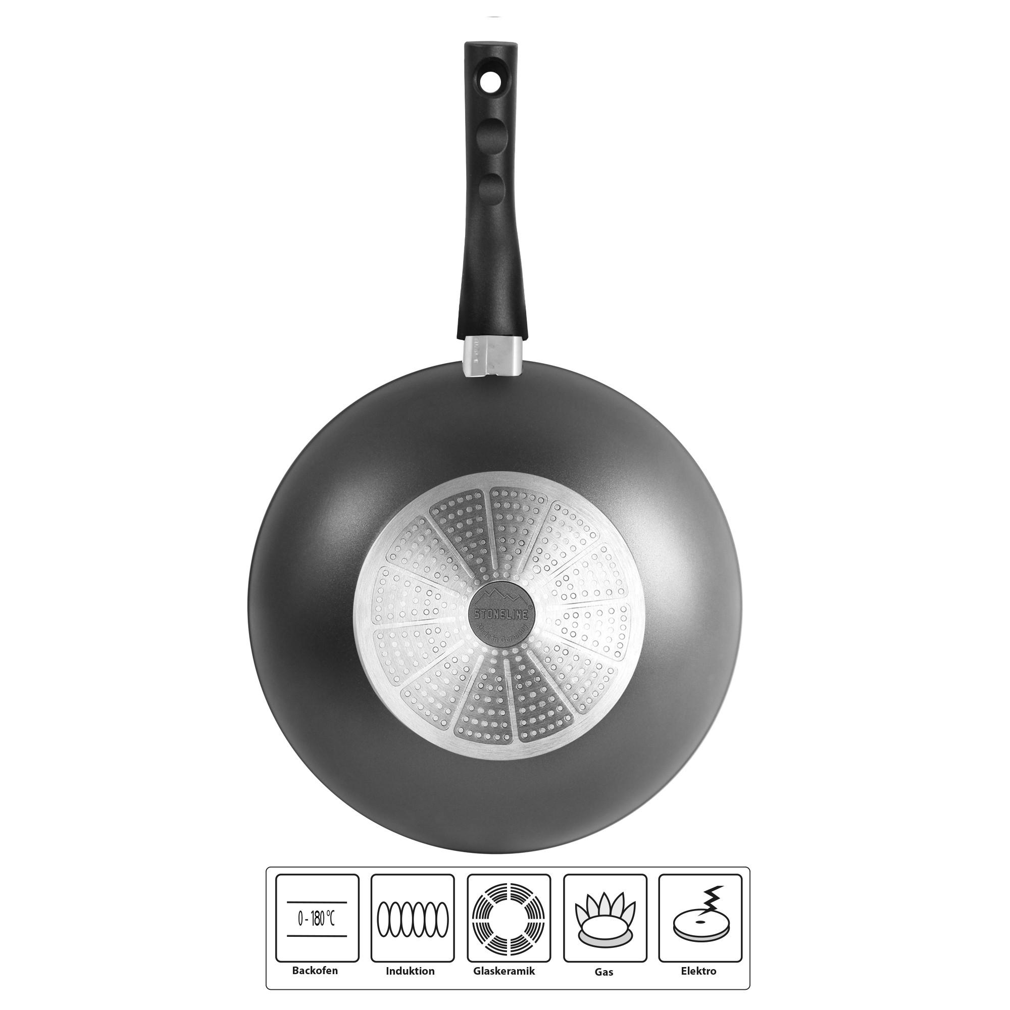 WOK - Schwarz/Grau, Metall (30cm) - Stoneline