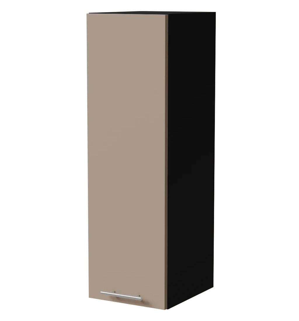 HÄNGESCHRANK Brerra W4/30 Schwarz / RAL 1019 graubeige Matt 30 / 32,5 / 96cm - Graubraun/Schwarz, Holz/Holzwerkstoff (30/96/32.5cm) - Feldmann-Wohnen