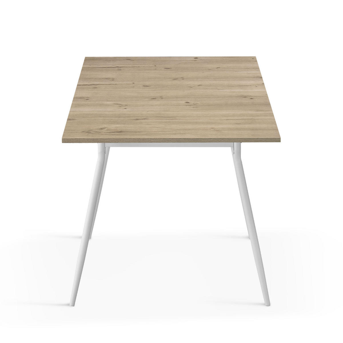 ESSTISCH LIO 120-160/80/76 cm - Weiß/Eiche San Remo, Holzwerkstoff/Metall (120/80/76cm) - B&D Home