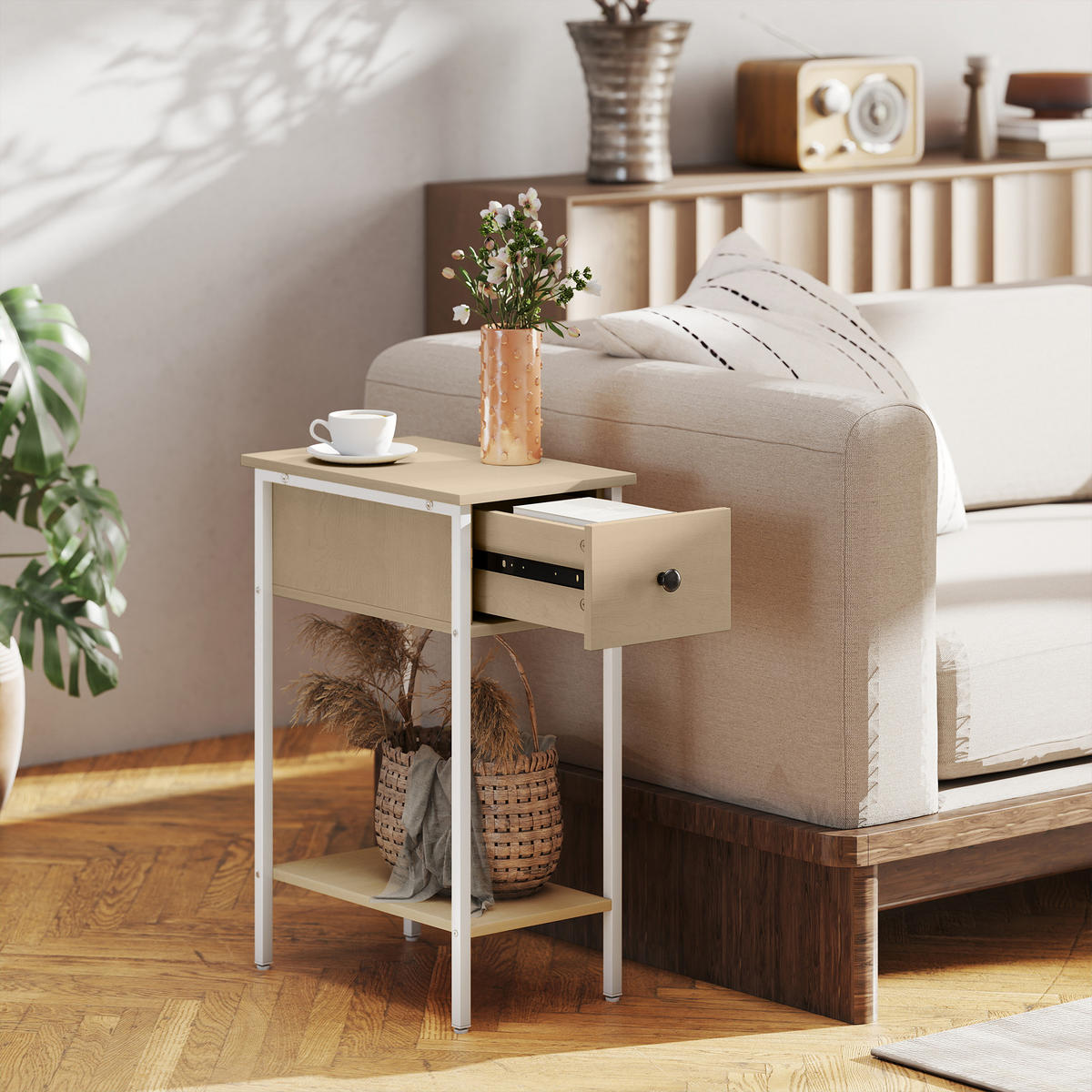 BEISTELLTISCH Beige 1 Stück - Beige, Metall (25/39.8/58.2cm) - GiPP