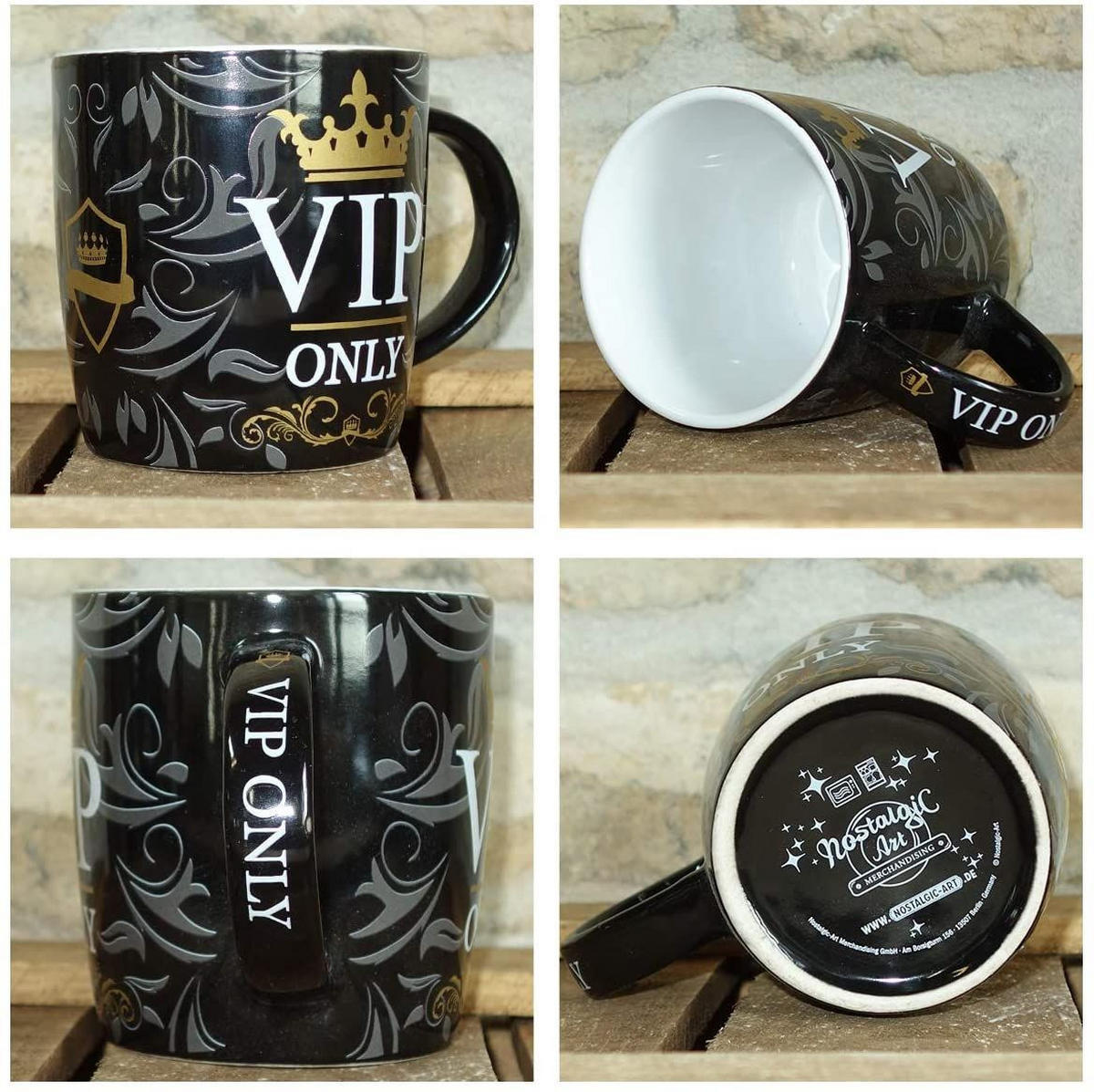 KAFFEETASSE 330 ml Achtung VIP Only - Multicolor, Keramik (0.33L) - Nostalgic-Art