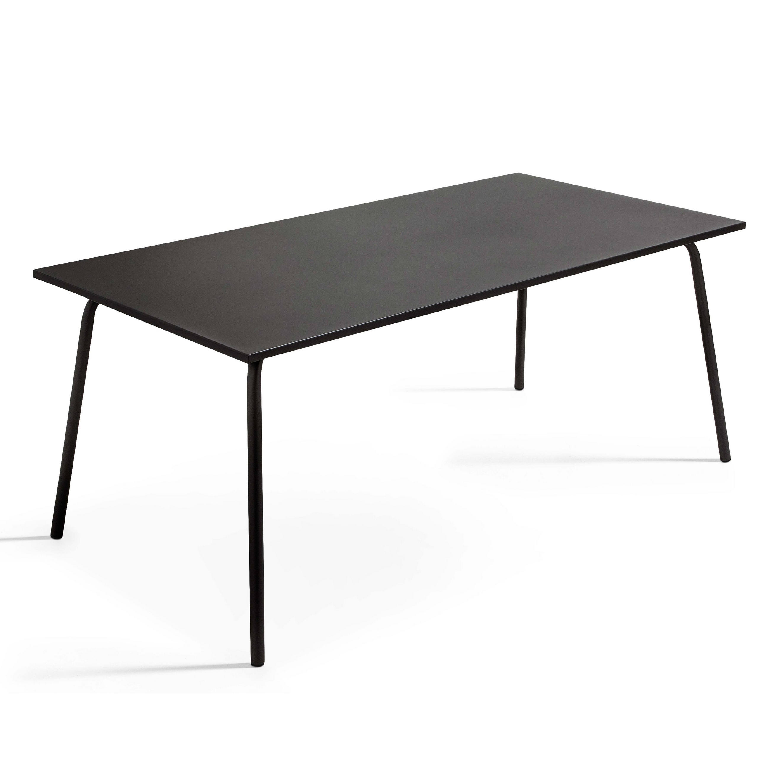GARTENTISCH 8-Sitzer, Schwarz - Schwarz, Metall (180/90/72cm) - Oviala