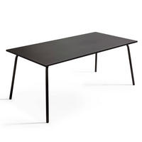 GARTENTISCH 8-Sitzer, Schwarz - Schwarz, Metall (180/90/72cm) - Oviala