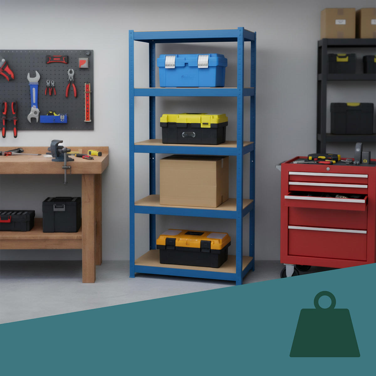 SCHWERLASTREGAL - Multicolor, Holzwerkstoff/Kunststoff (60/180/30cm) - Relaxdays