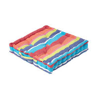 SITZKISSEN bunt gestreift 40/40/8 cm - Multicolor, Textil (40/40/8cm) - Homescapes